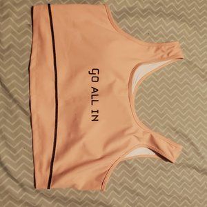 Go All In Pink and Black Sports Bra Top XL